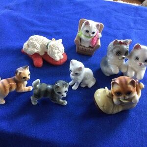 Vintage Cat Figures, set of eight